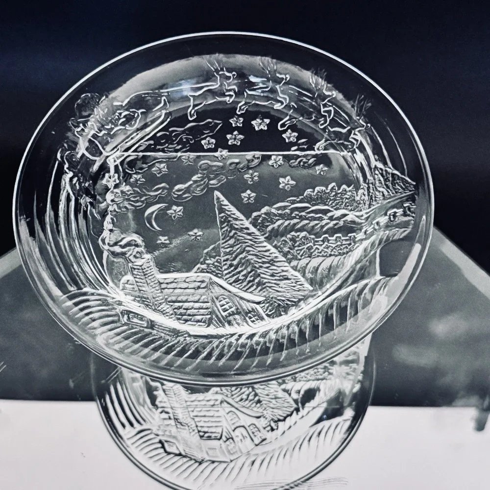 KIG Celebrations The Night‎ Before Christmas Clear Pressed Glass Cookie Plate - Picture 5 of 5